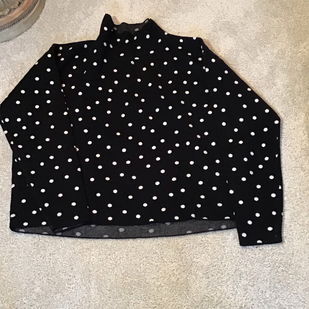 Anthropologie Black and White Polka Dot Sweater